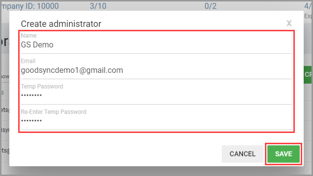 Control Center 建立管理員表單