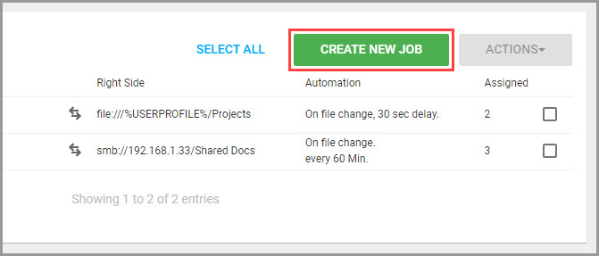 Control Center 建立 Job 入口
