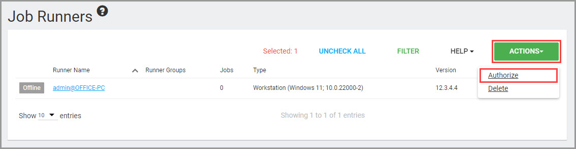 Windows Runner 授權操作