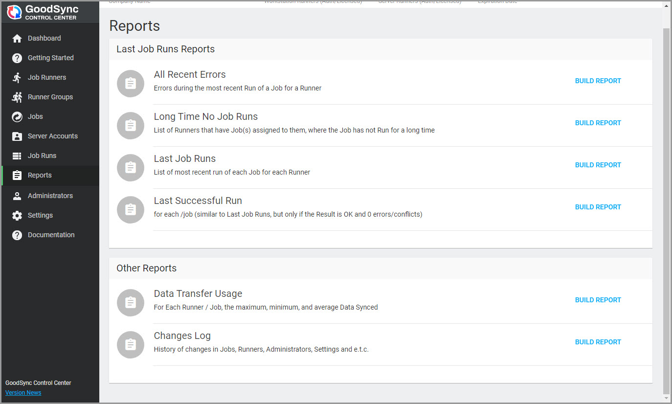 Control Center Reports 報表中心